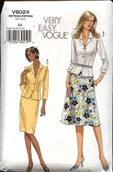 8024 VOGUE BUTTON TOPS,  STRAIGHT -FLARE SKIRTS PATTERN 8-14,16-22  choice
